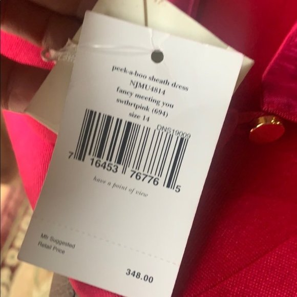 Kate Spade Pink sleeveless midi dress NWT - Picture 6 of 6